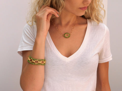 Peridot & Gold Bracelet