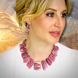 Pink Tourmaline Statement Necklace