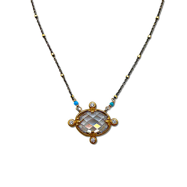 Mixed Metal & Cubic Zirconia Necklace