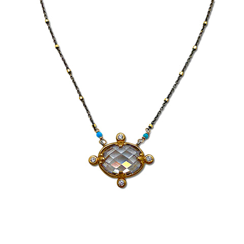 Mixed Metal & Cubic Zirconia Necklace