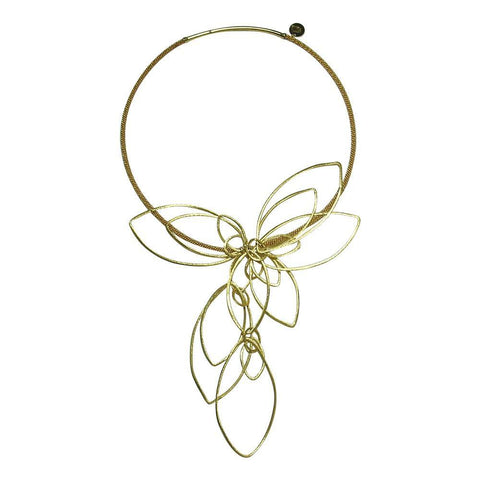 Gold Plate & Vermeil Abstract Choker Necklace